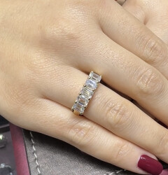 2.30 ct Natural Diamond 5 Stone Wedding Ring / Gia Certified /1137064 - 2
