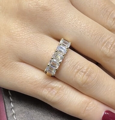 2.30 ct Natural Diamond 5 Stone Wedding Ring / Gia Certified /1137064 - 1