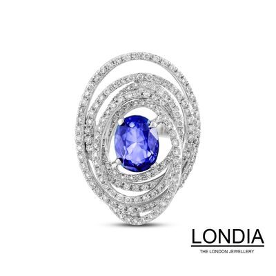 Londia Lines 2.60 ct Natural Sapphire and 1.23 ct Diamond Ring / 1119425 - 1