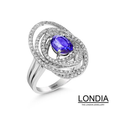 Londia Lines 2.60 ct Natural Sapphire and 1.23 ct Diamond Ring / 1119425 - 2
