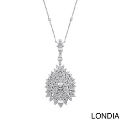 3.40 ct Londia Special Design Natural Diamond Necklace / F Rare White / 1134840 - 