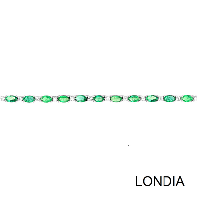 4.73 ct Oval Cut Emerald and 0.71 ct Diamond Bracelet 1113611 - 2