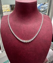 9.59 ct F Rare White Gia Certificated / Graduated Diamond Necklace / 18K Gold Diamond Necklace / 1132829 - 2