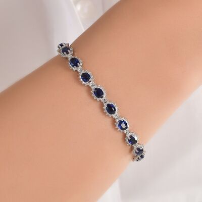 9.92 ct Sapphire and 1.61 ct Diamond Bracelet / 1106605 - 1