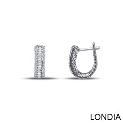 0.90 ct Londia Natural Diamond Baguette Hoop Earring / 1128984 - 1