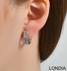 0.90 ct Londia Natural Diamond Baguette Hoop Earring / 1128984 - 3