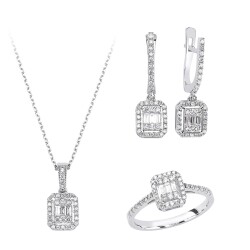 Baguette Diamond Gold Wedding Set DS1126414 - 