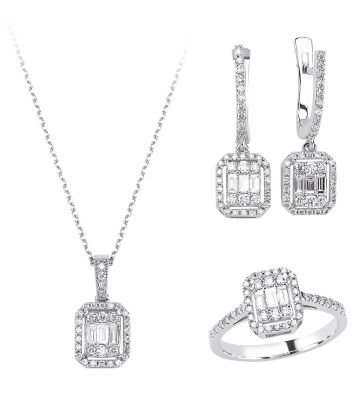 Baguette Diamond Gold Wedding Set DS1126418 - 1