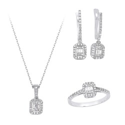 Baguette Diamond Gold Wedding Set DS1133002 - 