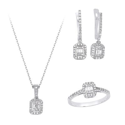 Londia Diamond Baguette Wedding Set / DS1133002 - 1