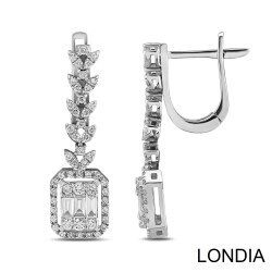 0.90 ct Londia Natural Diamond Baguette Hoop Earring / 1114302 - 1