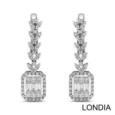 0.90 ct Londia Natural Diamond Baguette Hoop Earring / 1114302 - 3