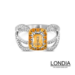 Citrin and Natural Diamond Unique Design Ring / 1119220 - 