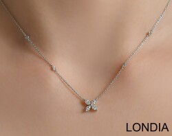 0.53 ct Londia Clover Necklace Natural Marquise Cut Diamond Necklace / 1128800 - 
