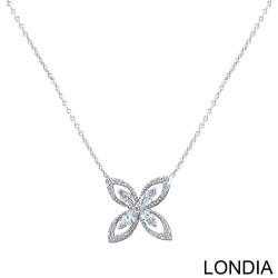 0.20 ct. Londia Clover Necklace / Marquise and Round Cut Diamond Necklace / 1128794 - 
