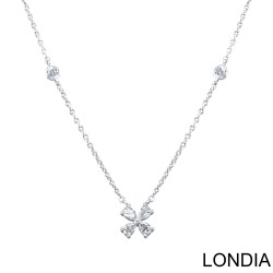 0.36 ct Londia Clover Necklace With Natural Pear Cut Diamond Necklace / 1128627 - 