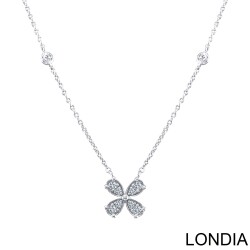 0.24 ct Londia Clover Necklace / Round Cut Diamond Necklace / 1128624 - 