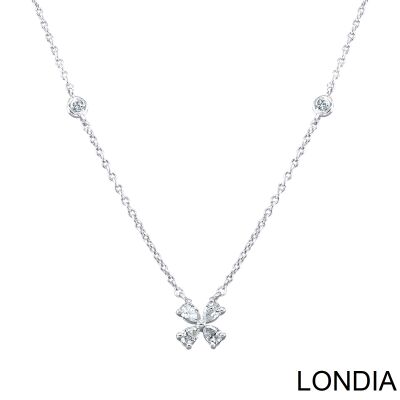 0.36 ct Londia Clover Necklace With Natural Pear Cut Diamond Necklace / 1128627 - 1