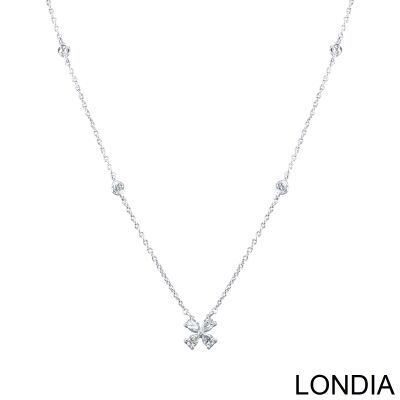 0.36 ct Londia Clover Necklace With Natural Pear Cut Diamond Necklace / 1128627 - 2