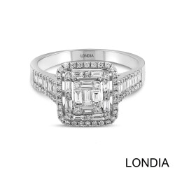 0.79 ct Diamond Baguette Fashion Ring / 18k Solid Gold / Genuine Diamond Ring /Brillant Fashion Ring 1116208 - 