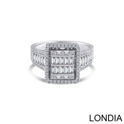 0.89 ct Diamond Baguette Fashion Ring / 14k Solid Gold / Genuine Diamond Ring /Brillant Fashion Ring /1128872 - 2