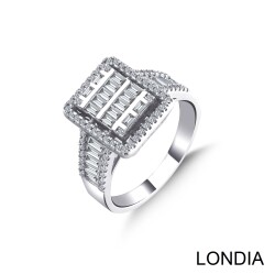 0.89 ct Diamond Baguette Fashion Ring / 14k Solid Gold / Genuine Diamond Ring /Brillant Fashion Ring /1128872 - 1