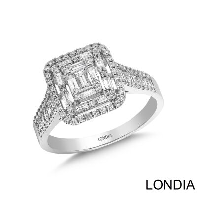 0.79 ct Diamond Baguette Fashion Ring / 18k Solid Gold / Genuine Diamond Ring /Brillant Fashion Ring 1116208 - 2