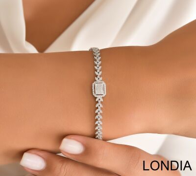 0.80 ct Diamond Bracelet / Baguette Diamond Bracelet / 14K Gold Bracelet / Anniversary Gift 1115686 - 1