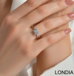 0.36 ct Diamond Double Band Fashion Ring / Princess and Round Cut Diamond / Unique Ring / 1128962 - 3