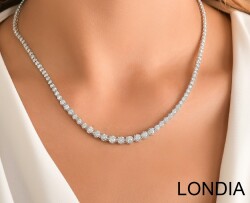 Diamond Eternity Necklace 14k Gold Diamond Necklace Clair Tennis / 4 ct Diamond/Anniversary Gifts /Valentines Day Gift Ideas 1116491 - 