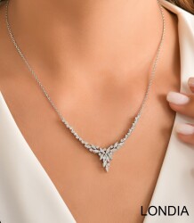 Diamond Necklace / Cluster Necklace 14k Gold / Brillant Necklace / Unique Diamond Necklace / Gift for her 1115427 - 