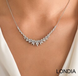 1.49 ct Diamond Necklace / Cluster Necklace 14k Gold / Brillant Necklace / Unique Diamond Necklace / Gift for her 1115973 - 1