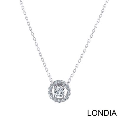 0.10 ct.Natural Diamond Halo Necklace / Brillant Necklace / 1129222 - 1