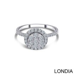 0.75 ct Diamond Cluster Ring / Unique Round Cut Diamond Ring / 14K Gold / Diamond Ring / For Woman Jewellery /1129669 - 2