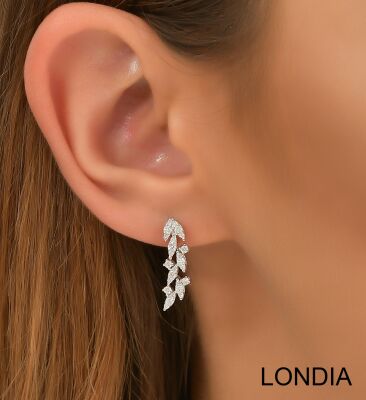 0.64 ct Diamond Stud Earring / Cluster Earring 14k Gold / Brillant Earring / Diamond Cluster Stud Earring / 1123250 - 2