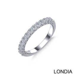 0.48 ct Diamond Wedding Ring / 14K Solid Gold / Round Diamond/ Prong Half Diamond Infinity Wedding Ring 1127229 - 