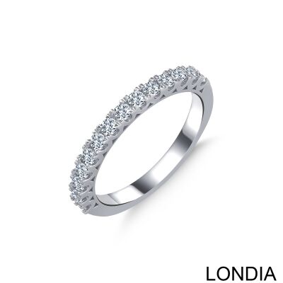 0.48 ct Diamond Wedding Ring / 14K Solid Gold / Round Diamond/ Prong Half Diamond Infinity Wedding Ring 1127229 - 1
