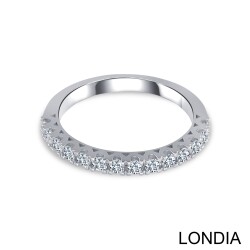0.48 ct Diamond Wedding Ring / 14K Solid Gold / Round Diamond/ Prong Half Diamond Infinity Wedding Ring 1127229 - 2