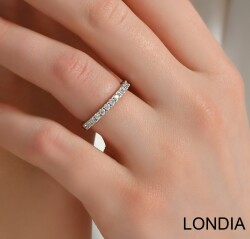 0.48 ct Diamond Wedding Ring / 14K Solid Gold / Round Diamond/ Prong Half Diamond Infinity Wedding Ring 1127229 - 3