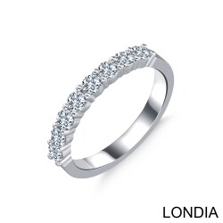 0.60 ct Half Eternity Wedding Ring / Diamond Ring / 14K Solid Gold / Genuine Diamond Ring / Wedding Ring /Round Cut Brilliant Ring / 1127315 - 