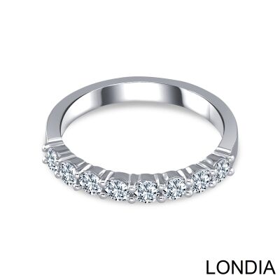 0.60 ct Half Eternity Wedding Ring / Diamond Ring / 14K Solid Gold / Genuine Diamond Ring / Wedding Ring /Round Cut Brilliant Ring / 1127315 - 2