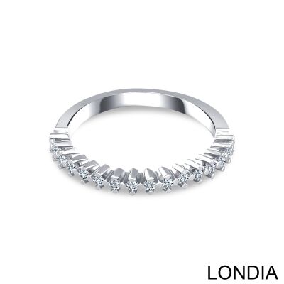 0.22 ct Half Eternity Wedding Ring / Diamond Ring / 14K Solid Gold / Genuine Diamond Ring / Wedding Ring /Round Cut Brilliant Ring / 1127363 - 2