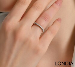 0.22 ct Half Eternity Wedding Ring / Diamond Ring / 14K Solid Gold / Genuine Diamond Ring / Wedding Ring /Round Cut Brilliant Ring / 1127363 - 3