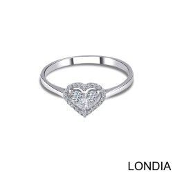 0.23 ct Heart Ring /Diamond Ring / Unique Princess and Round Cut Diamond Ring / 14K Gold / Diamond Ring / For Woman Gift /1128256 - 