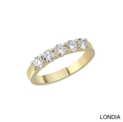 0.90 ct Londia Diamond 5 Stone Wedding Ring / 1135214 - 1