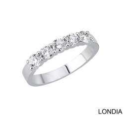 0.90 ct Londia Diamond 5 Stone Wedding Ring / 1135212 - 
