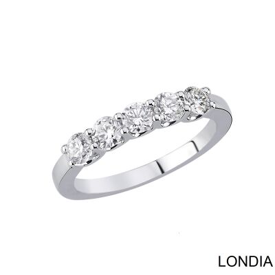 0.90 ct Londia Diamond 5 Stone Wedding Ring / 1135215 - 1