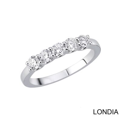 0.70 ct Londia Diamond 5Stone Wedding Ring / 1135299 - 1