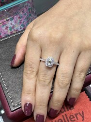 0.60 ct Londia Natural Diamond Baguette Ring / Best Seller Engagement Ring /1134606 - 2