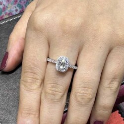0.60 ct Londia Natural Diamond Baguette Ring / Best Seller Engagement Ring /1134606 - 1